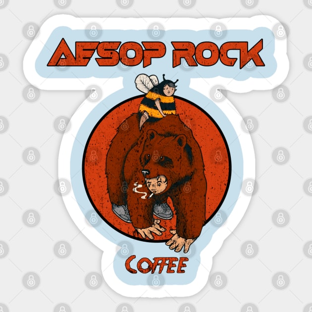 Coffee Aesop Rock Distressed Sticker by The seagull strengths